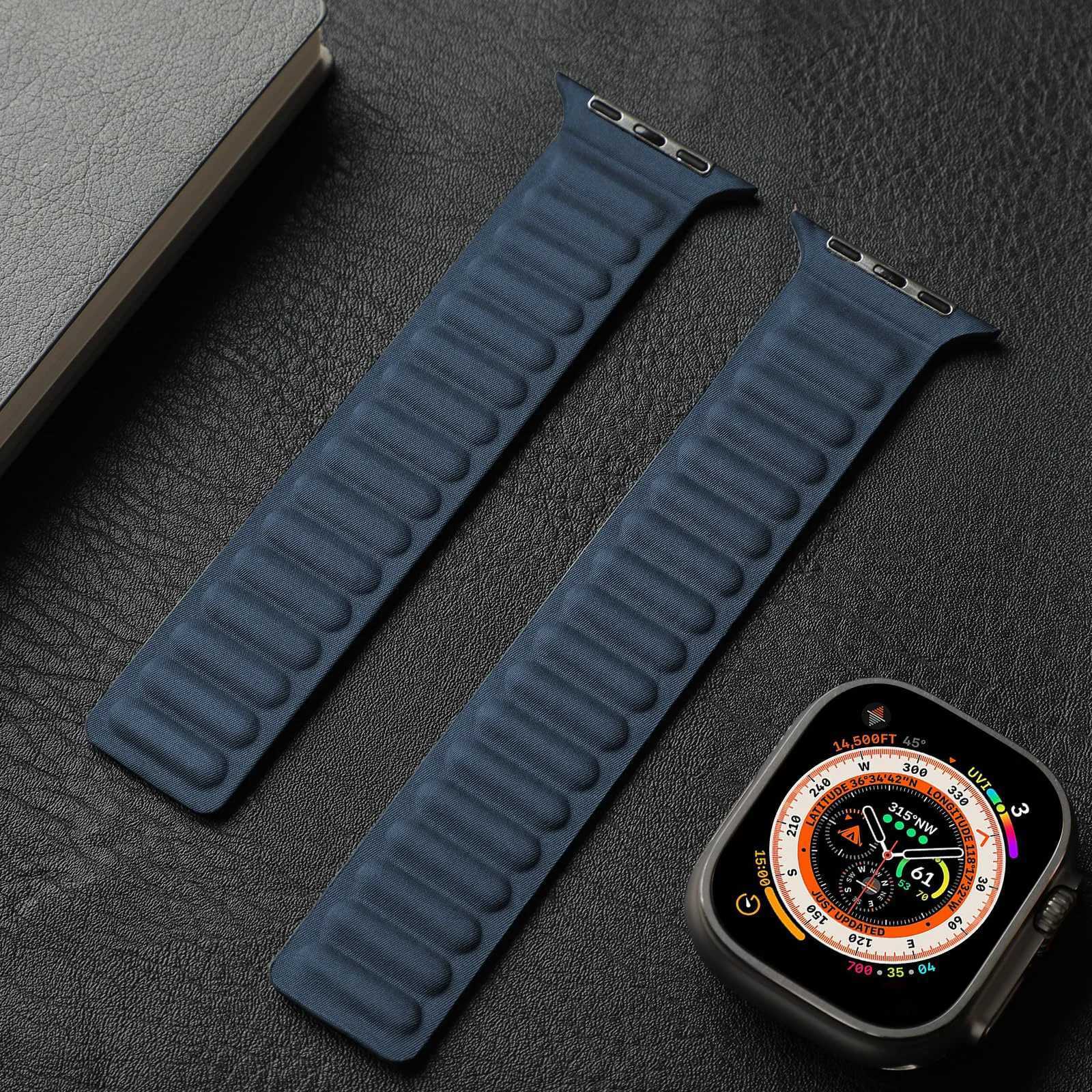 FineWoven strap For Apple Watch Band Ultra 2 49mm 44mm 40mm 45mm 41 46mm Magnetic loop correa bracelet iWatch Series 9 8 SE 7 10 W250928