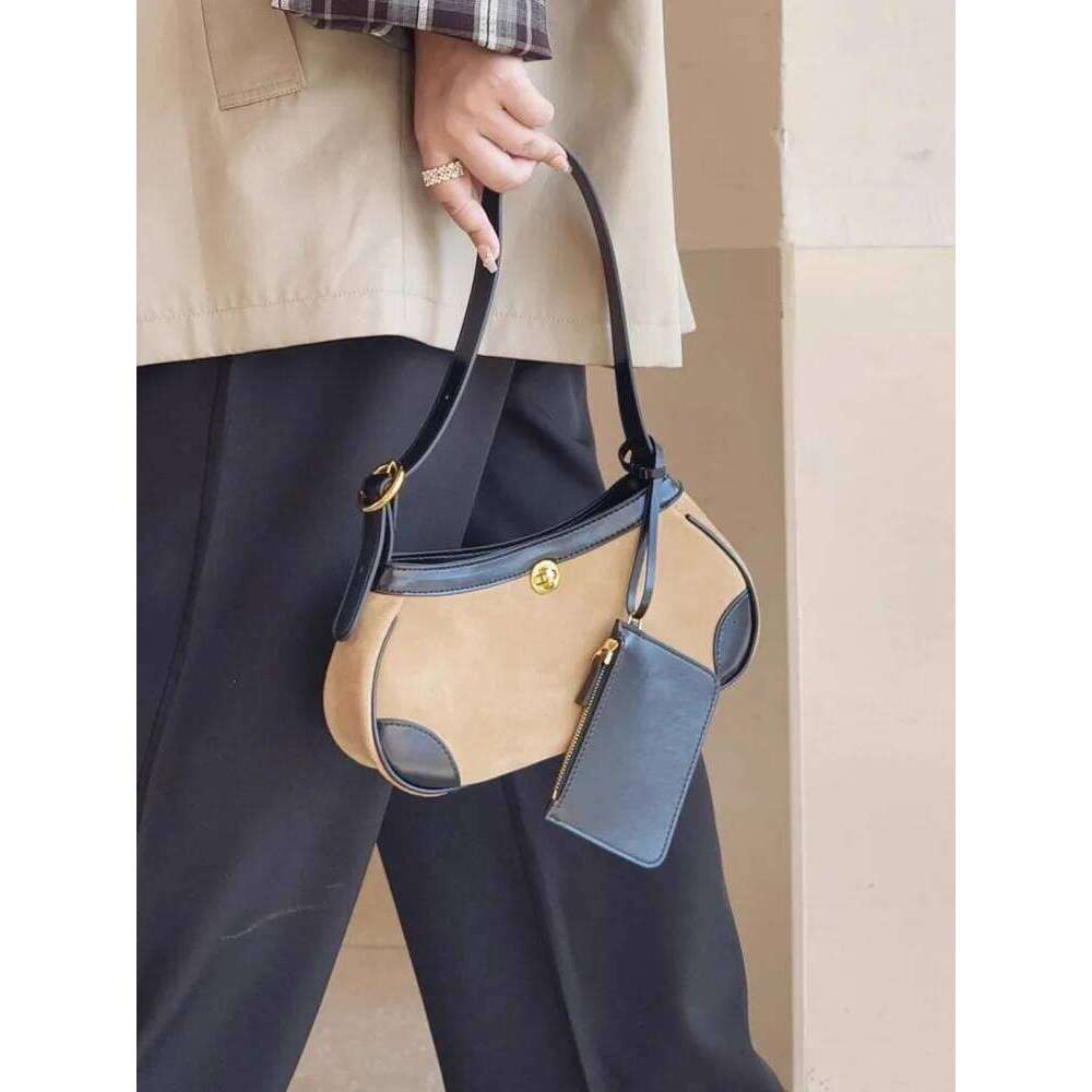 Luxury bag Women Color Panelled Genuine Leather Fashion Totes Handbag Suede Ladies SIngle Shoulder Bag Casual Messenger Underarm Bags