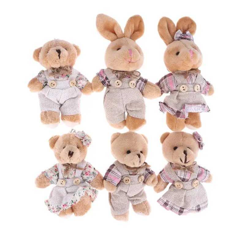 Little BearRabbit Plush Doll Keychain Pendant Stuffed Doll Keyring Couple Bag Pendant Backpack Decoration Kids Birthday GiftXJ250928