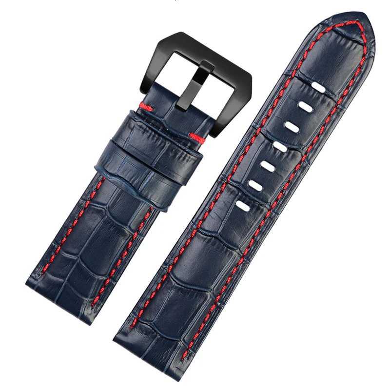 High quality Waterproof Watch band For Panerai PAM688 4411313 Cowhide Leather Mens blue Watch Strap accessories 22MM 24mm 26mm W250928