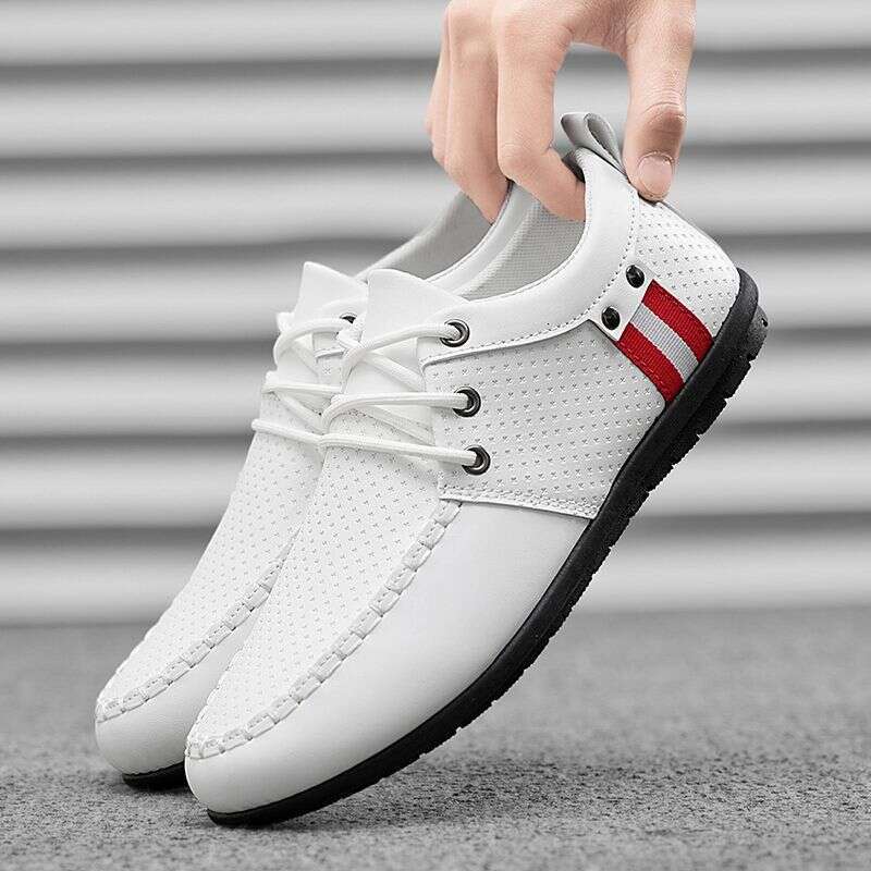 Beijiang Wolf Casual Leather for Men 2025 New Korean Trendy British Style Loafers Men's Large Size White Shoes