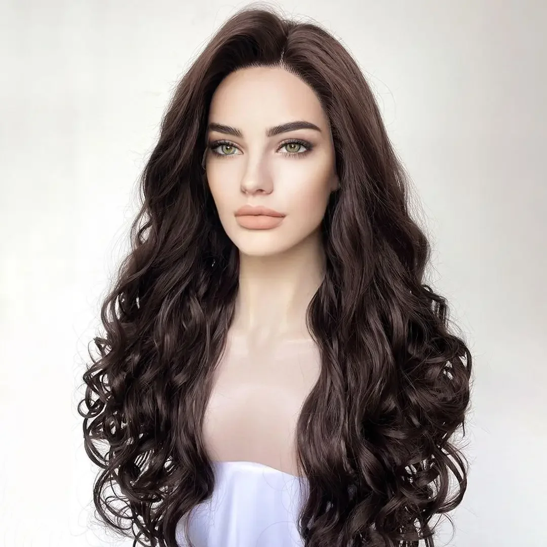 Soft Brown Wave natural loose wave Glueless full lace Human Hair Wig With Baby Hair HD Lace frontal European Hair Preplucked