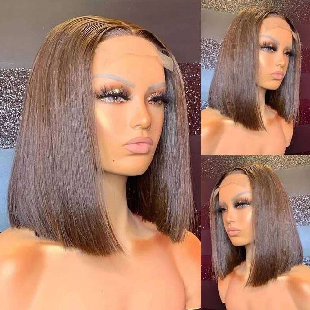 Brown Bob Wigs On Clearance Sale 13X4 Lace Front Human 180 Density Pre Plucked With Baby Hair Wig For Women Xiusiyuan2509