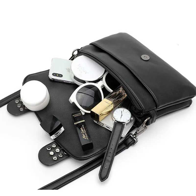 Vintage Brand Rivet Designer Messenger Bag Women Shoulder Crossbdoy Bag Fashion Skull Punk Bag Ladies Flap Handbags Z250928