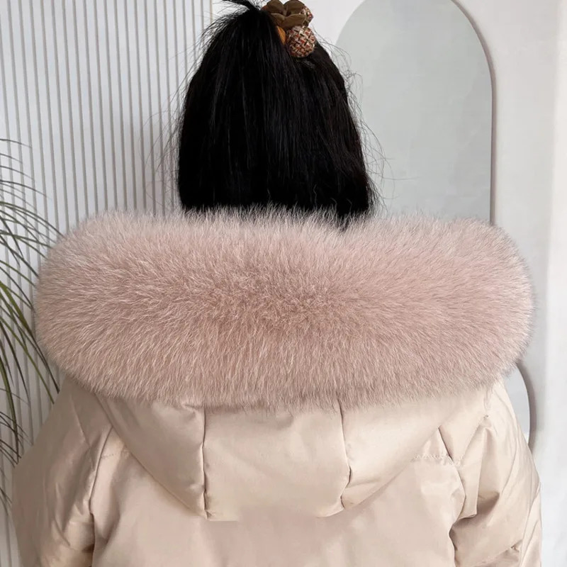 Fox Fur Collar Winter For Women Female Scarves Hood Trims Fur Decor Shawl For Coat Natural Fur Shawls Furry Fur Scarf 250928