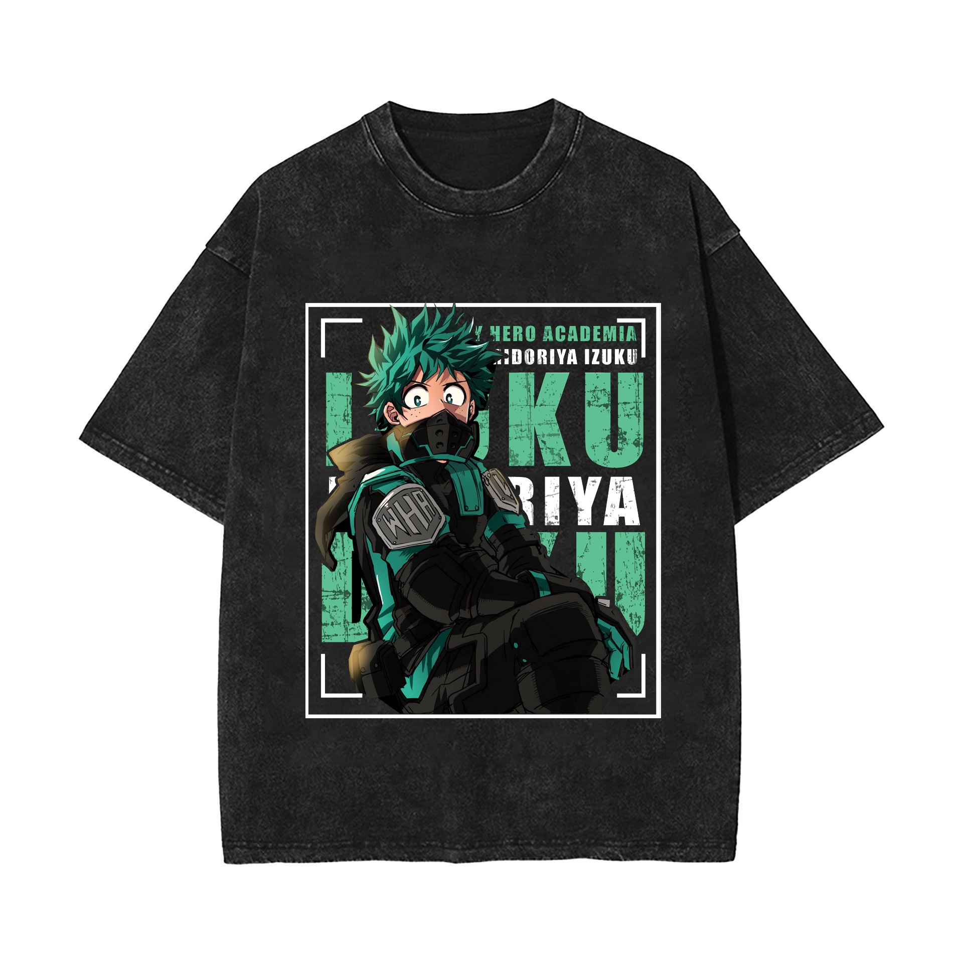 2025 New Summer Anime My Hero Academia European-Style Washed Vintage Short-Sleeve T-Shirt - TT8795