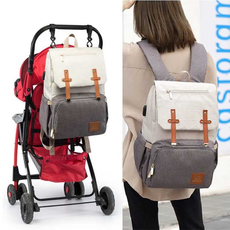 Diaper Backpack Baby Stroller Bag Mummy Daddy Waterproof Oxford Handbag Nursing Nappy Kits Materni Packs USB Warmer Holder NewXJ250928
