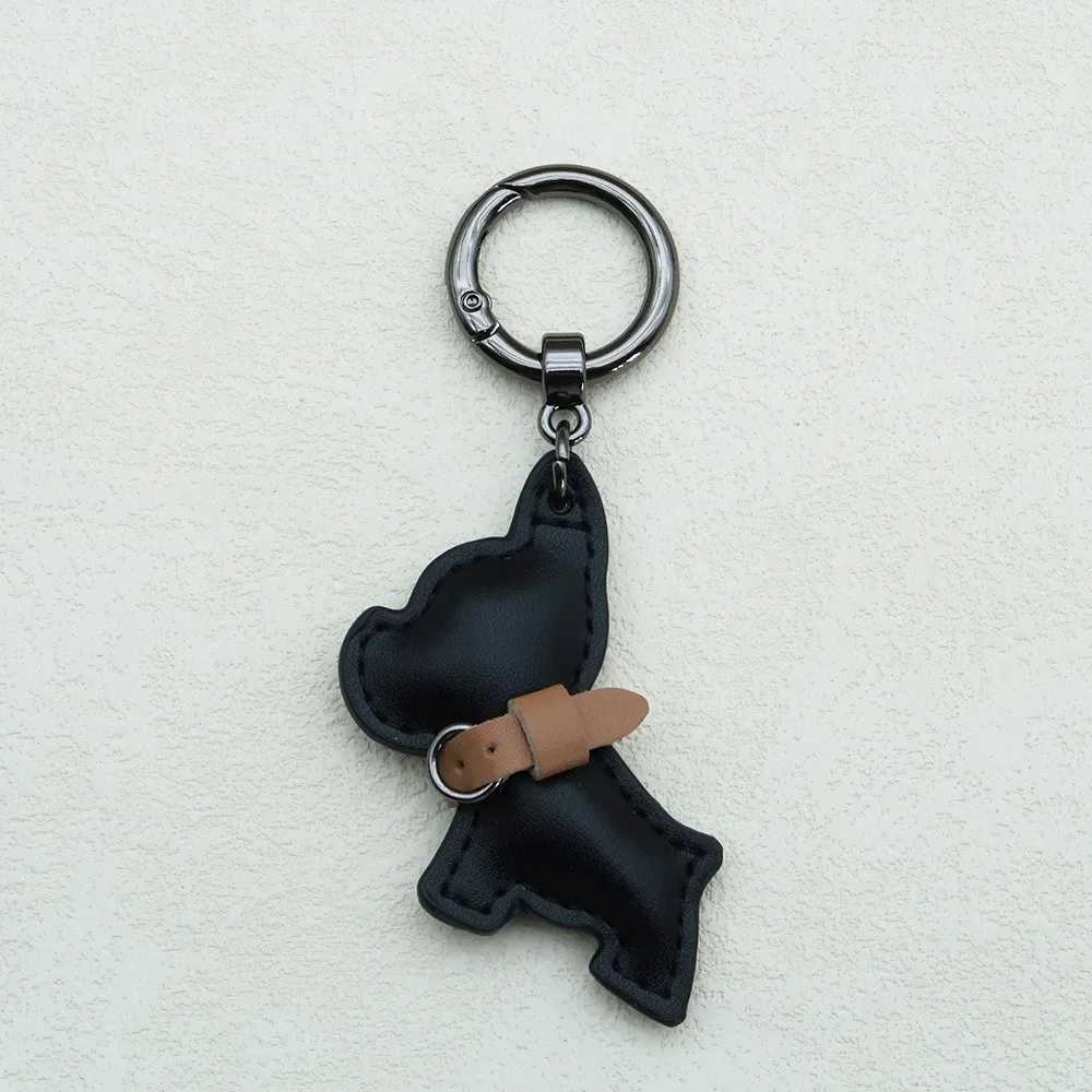 Luxury Multicolor French Bulldog Keychain Cute Puppy Animal Dog PU Leather Dog Hanger Fashion Cartoon Bulldog Bag Pendant Women Y250928as