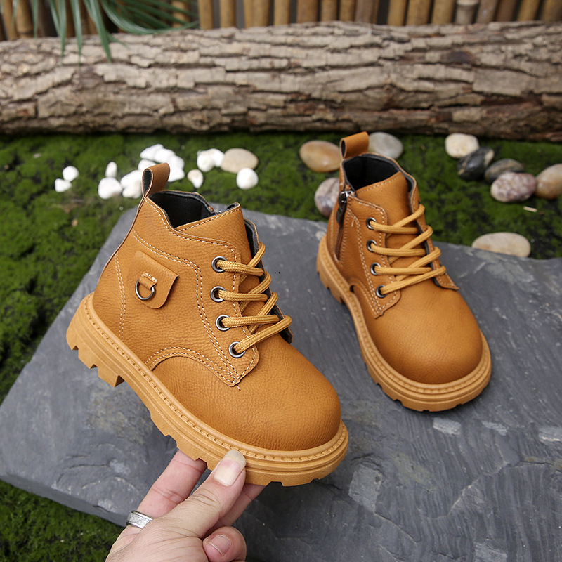 Autumn and winter new children's boots men's Martin boots single boot soft sole children's short boots anti slip soft sole British styl