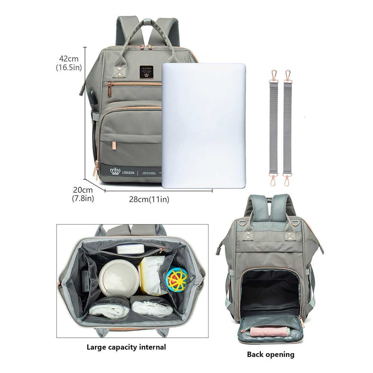 LEQUEEN Baby Diaper Bag Backpack Largecapaci Bag Multifunctional Waterproof Travel Bags for Mom Materni organizers BagsXJ250928