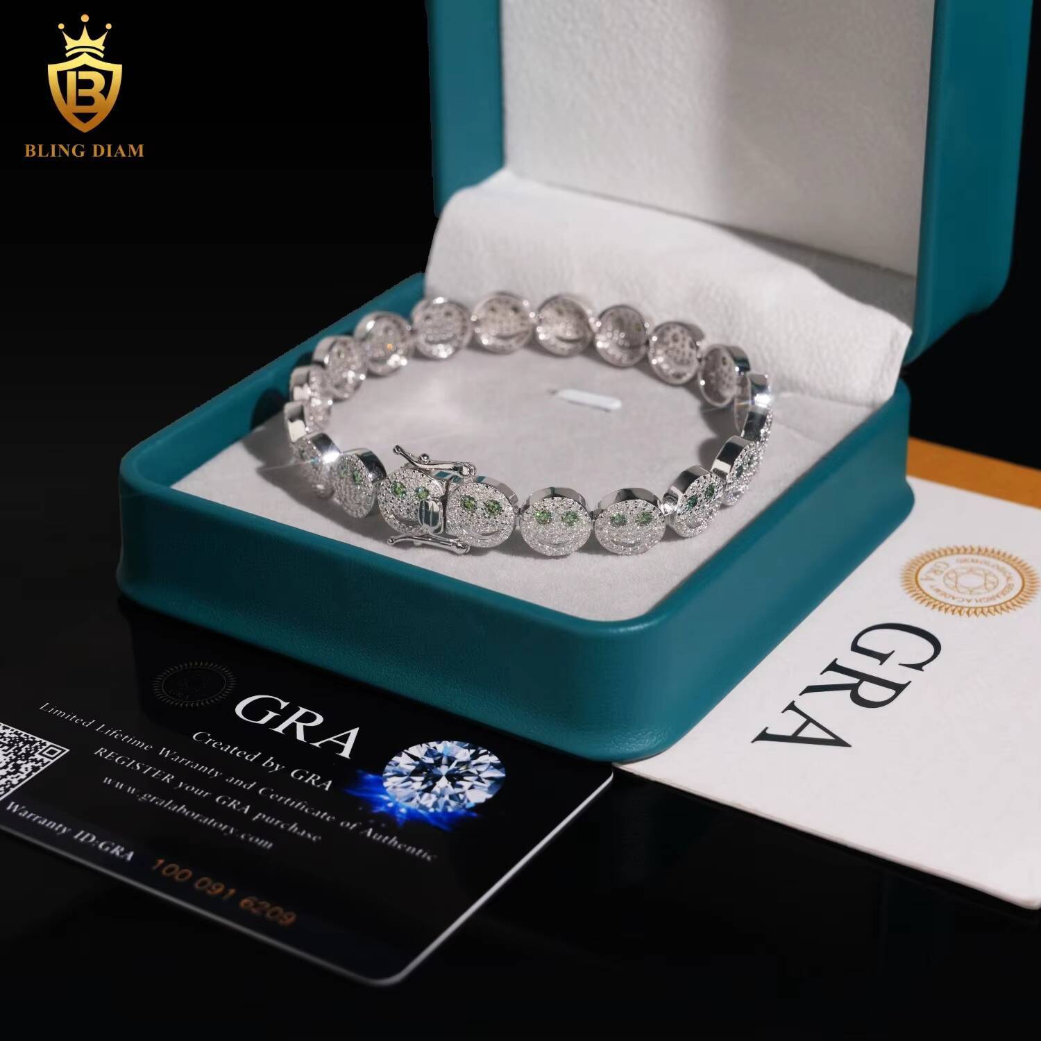 Sterling Silver 925 10mm Pass Diamond Tester Hip Hop Jewelry VVS Moissanite Cuban Link Chain Bracelet