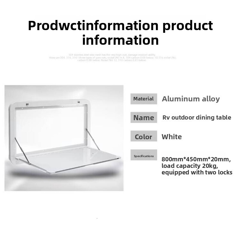 Outdoor Folding Picnic 800x450mm Car Table with Stand, Suitable for RV Camping and Home Use