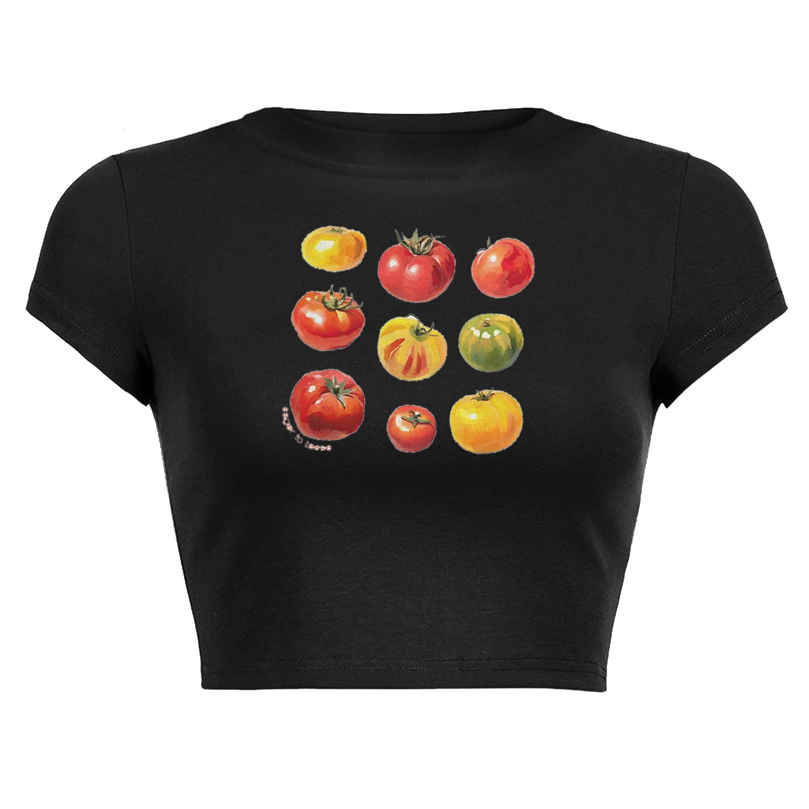 New Y2K Short Sleeve Womens Round Neck Spicy Girl Short TShirt 250628