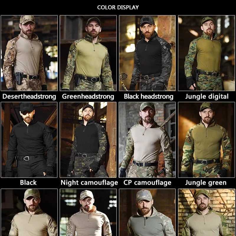 Outdoor Airsoft Paintball Clothing Shooting Uniform Tactical Combat Camouflage Shirts Cargo Pants ElbowKnee Pads Suits W250928