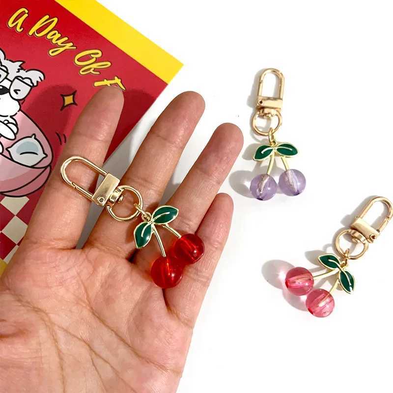 Cute Cherry Keychain Pink Red Purple Resin Pendant Bag Charm Accessories For WomenXJ250928