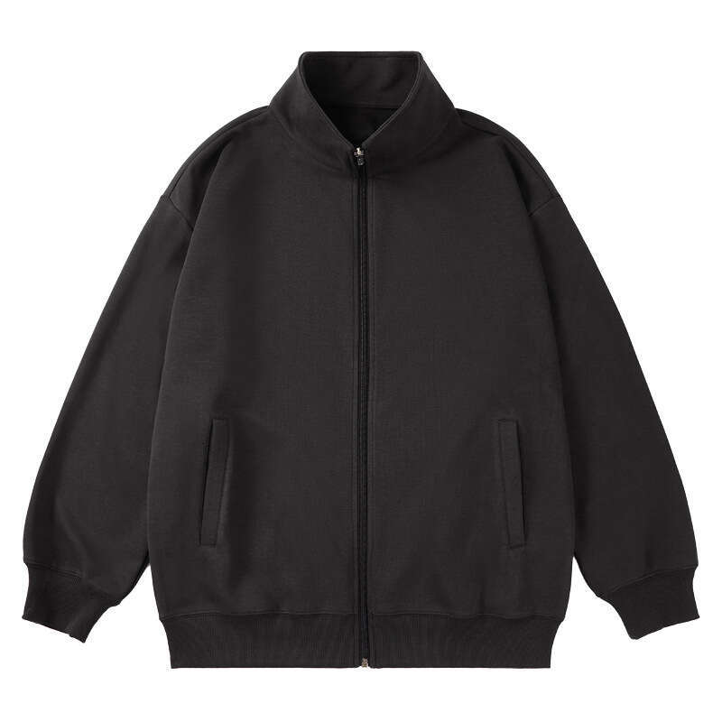 Autumn Winter New Stand Collar Cardigan Milk Silk Zipper Sweatshirt Jacket School Class Uniform Printed