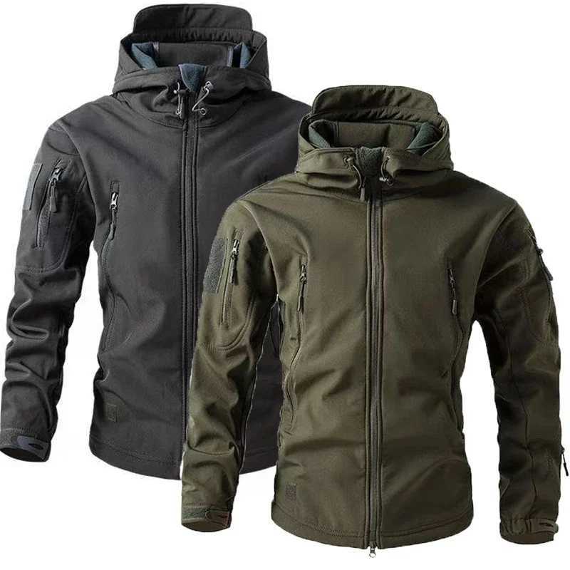 Men Tactical Jackets Autumn Winter Fleece Sharkskin Hunting Clothes Hiking Camping Jacket Climbing Trekking Military Cargo Coat W250928