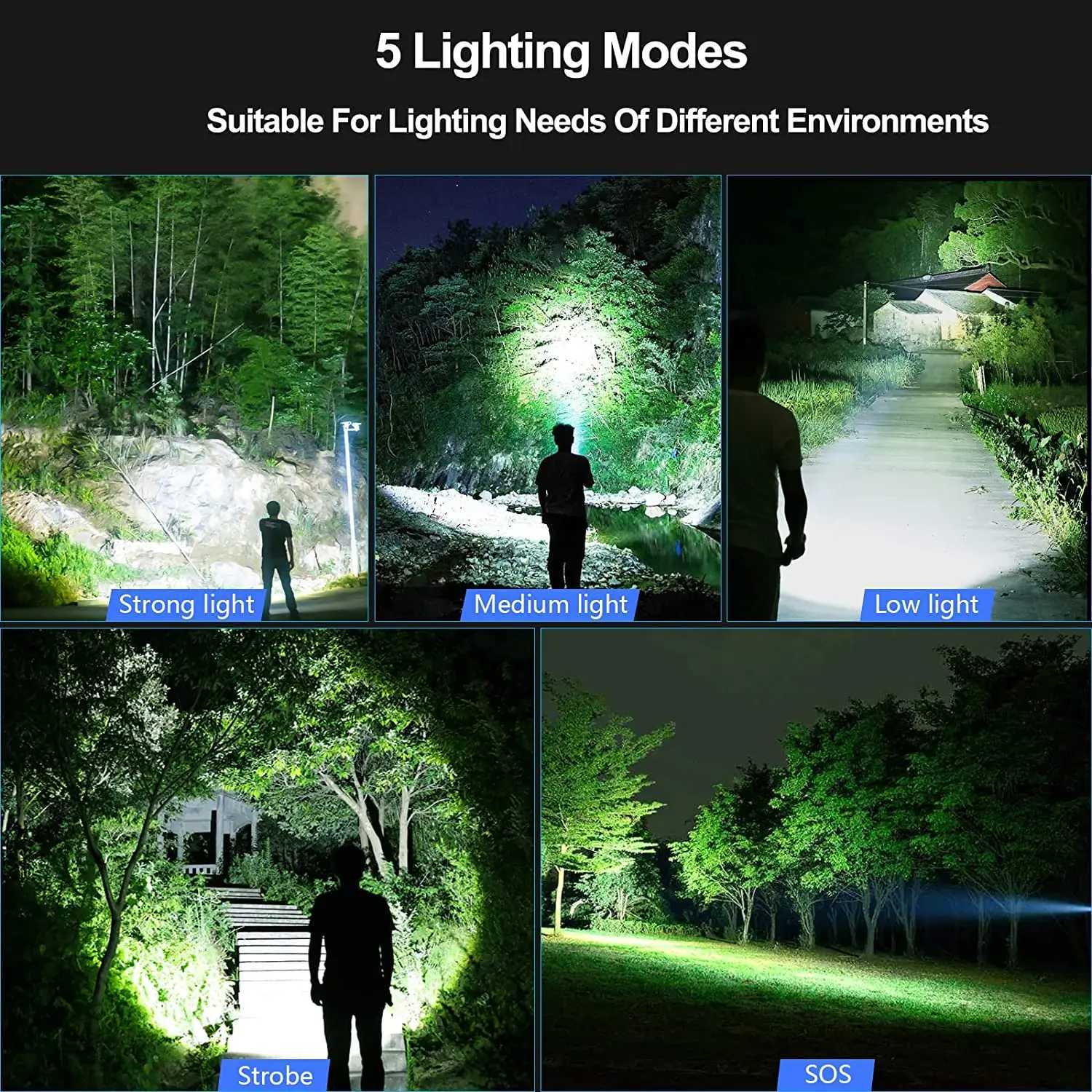 Super Bright Flashlight Rechargeable High Powerful Aluminum Alloy Led Torch Zoom Usb Hand Lantern Outdoor Tactical Flash Light D250928