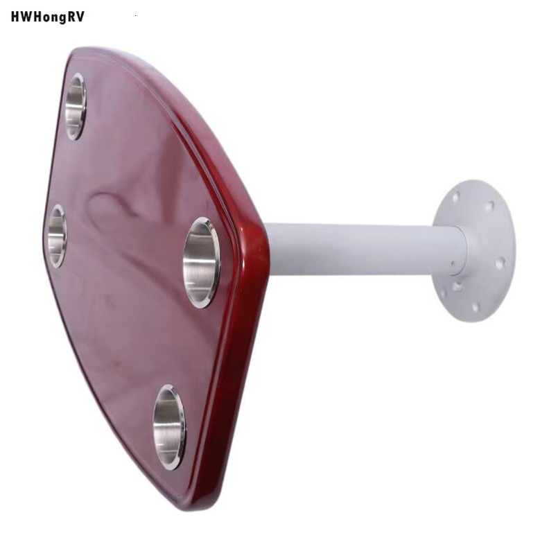HWHongRV Easy-to-Disassemble Motor Home Boat Any Height Adjustable Legs with Oak Table Top Aluminum Alloy
