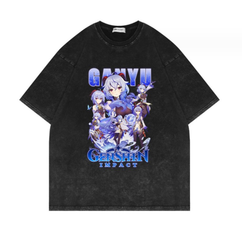 European & American Washed Vintage Short-Sleeve T-Shirt - American Retro Anime Short-Sleeve T - TT8220