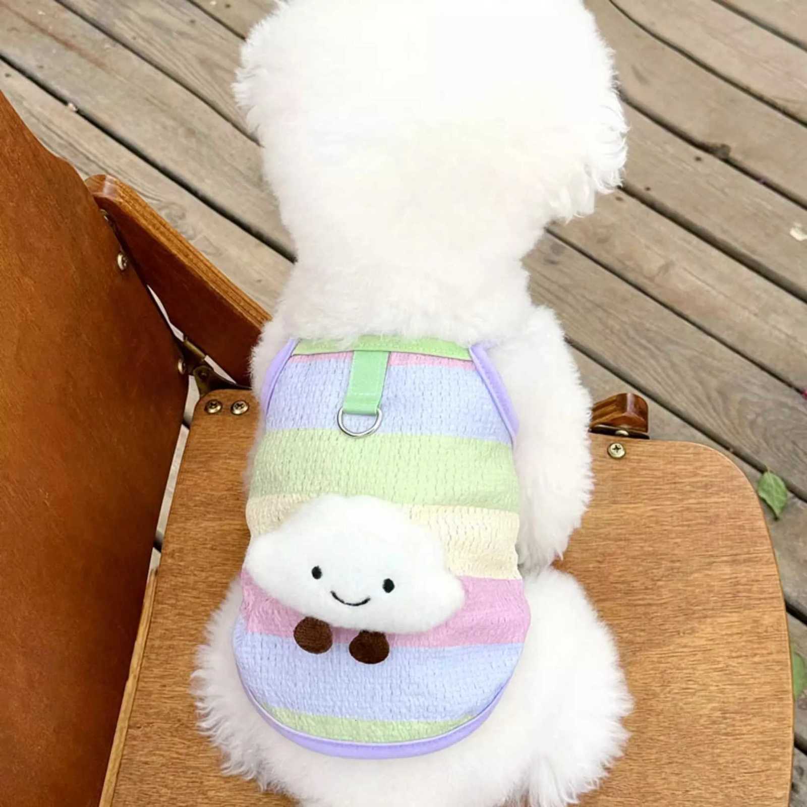 Suspenders Dog Vest Rainbow Striped Clouds Dog Summer Clothes Thin Cooling T Shirt Chihuahua Bichon Puppy Clothing Cat Vests X250928