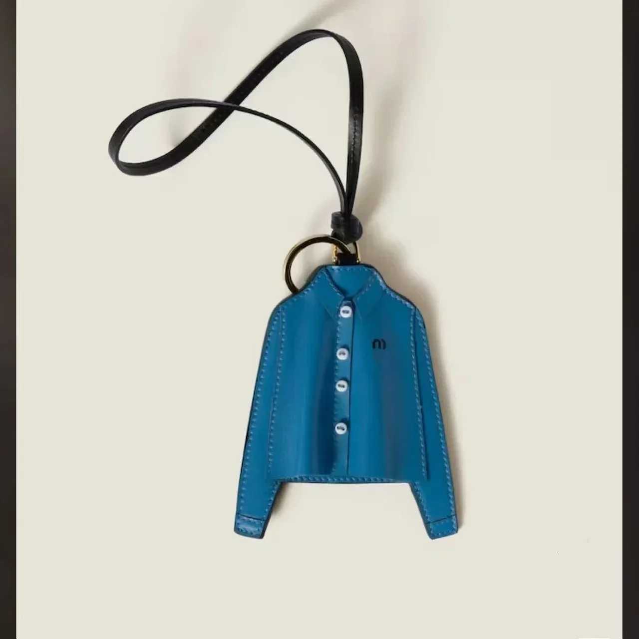 Luxury Blue shirt bag pendant leather pendant brand design mini ballet shoes jewelry bag charm clothing personalized pendant Y250928