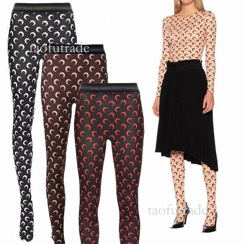 Marine Sierre Leggings Fashion Pants Womens Leggings Half Moons Shaped Pantyhose Casual Top T-Shirt Womens Designer Leggings Marine Serree Pants bcc