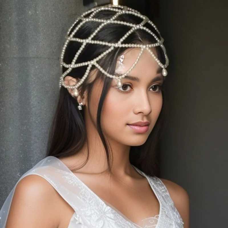 Stylish Pearls Weave Hat Bride and Bridesmaids Headpiece Fashion Wedding for Bride and Bridesmaids L250928Y3V9