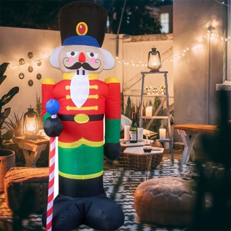 2.4M Inflatable Nutcracker Soldier Outdoor Christmas Decoration Home Courtyard Garden Decoration Merry Christmas Year Gift Toy 241114bj