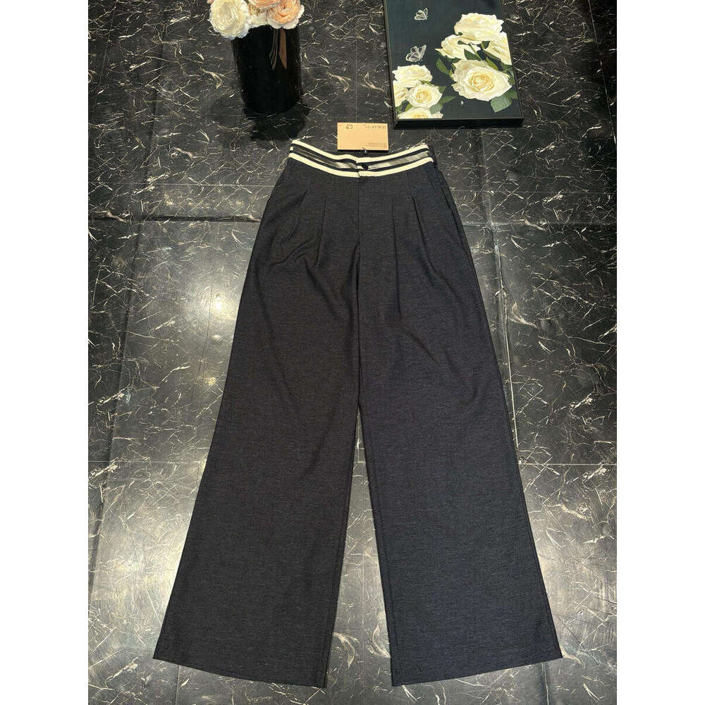women high waisted wide leg elastic waist flowy dress pants blended fabric business casual loose trousers Office work Daily wear Z260314