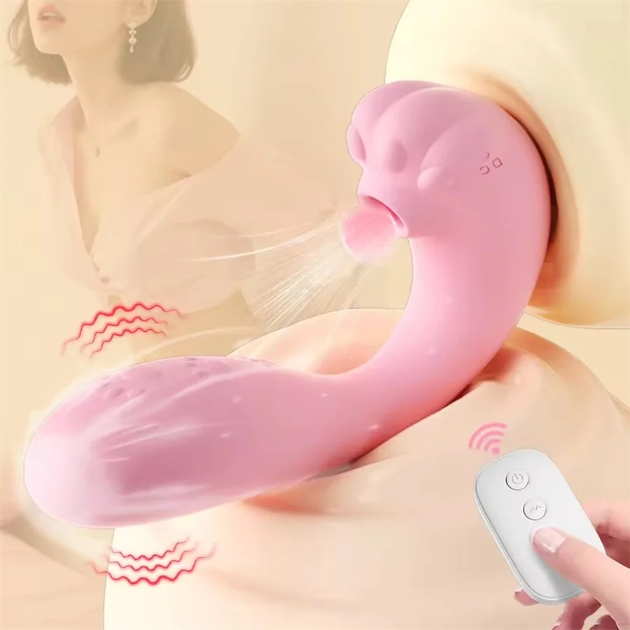 Adult toy wearable nipple clitoral silicone stimulation vibrator with remote suction vibration masturbation device LL-25001