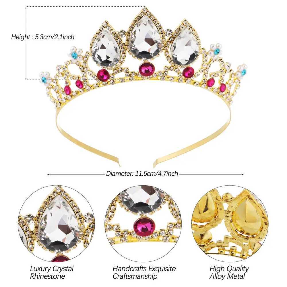 Model Catwalk Wedding Handmade Rhinestone Tiara Tiaras for Girls Pearl Headband Princess Crown Bling L250928LPBG