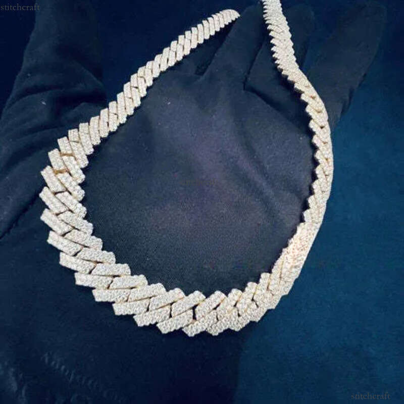 Elegant 13mm Raised Prong Set Chain Moissanite Studded Cuban Link Chains for Sale at Best Prices