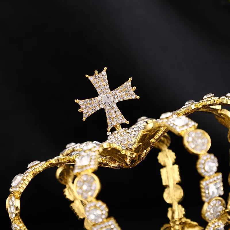 Male Cross Crown Baroque Bridal Wedding Crown Royal Queen King Tiara Birthday Party Hair Jewelry cessories Prom Pageant Diadem L250928KOK6