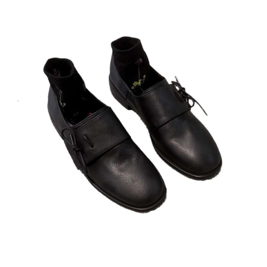 Genuine Leather Bowknot Deep Mouth Women's 2024 Autumn Winter New Versatile Chunky heel Round Toe Loafers Single Shoes