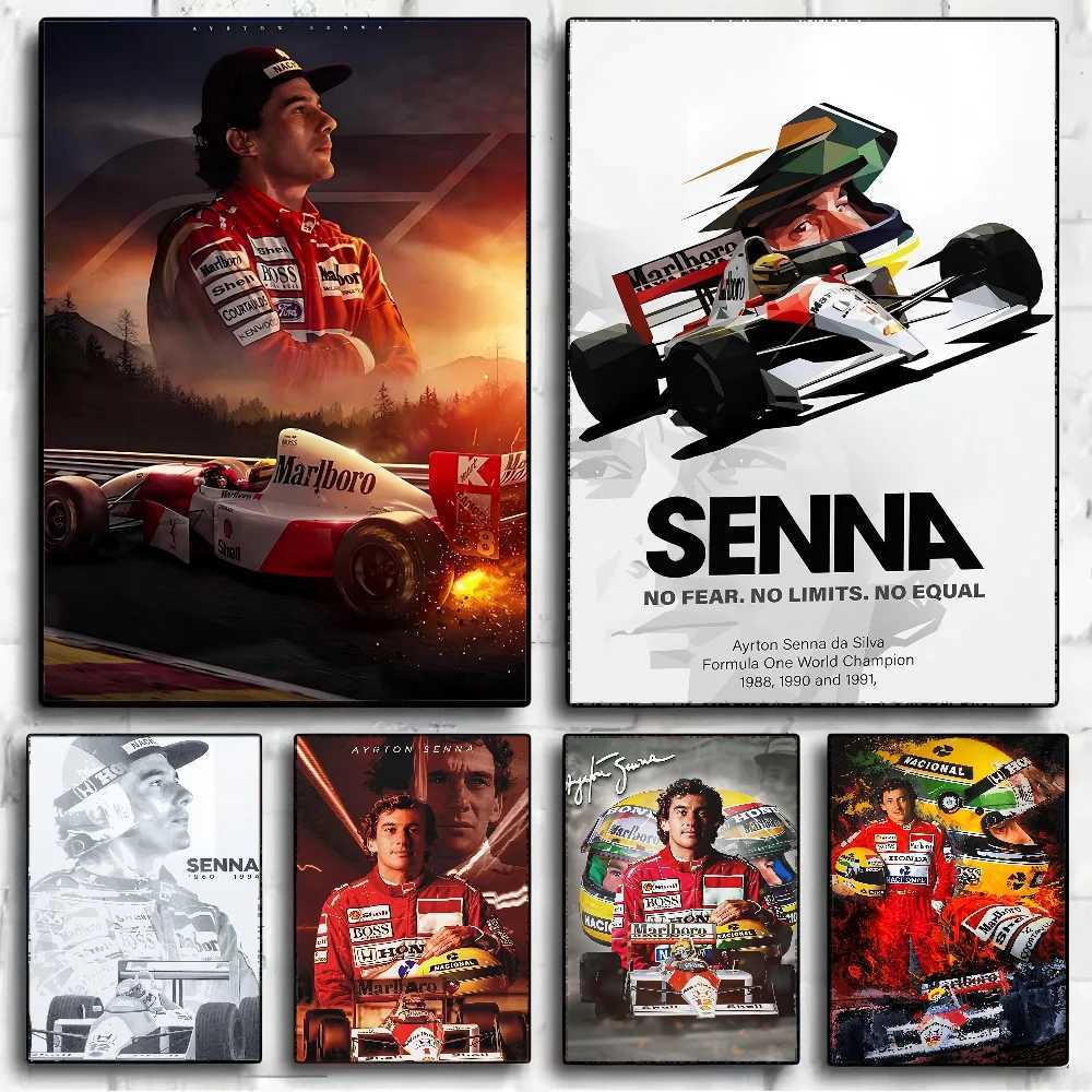 F1 Ayrton Tacing Driver Senna Classic Vintage Posters Vintage Room Home Bar Cafe Decor Nordic Home Decor D250928