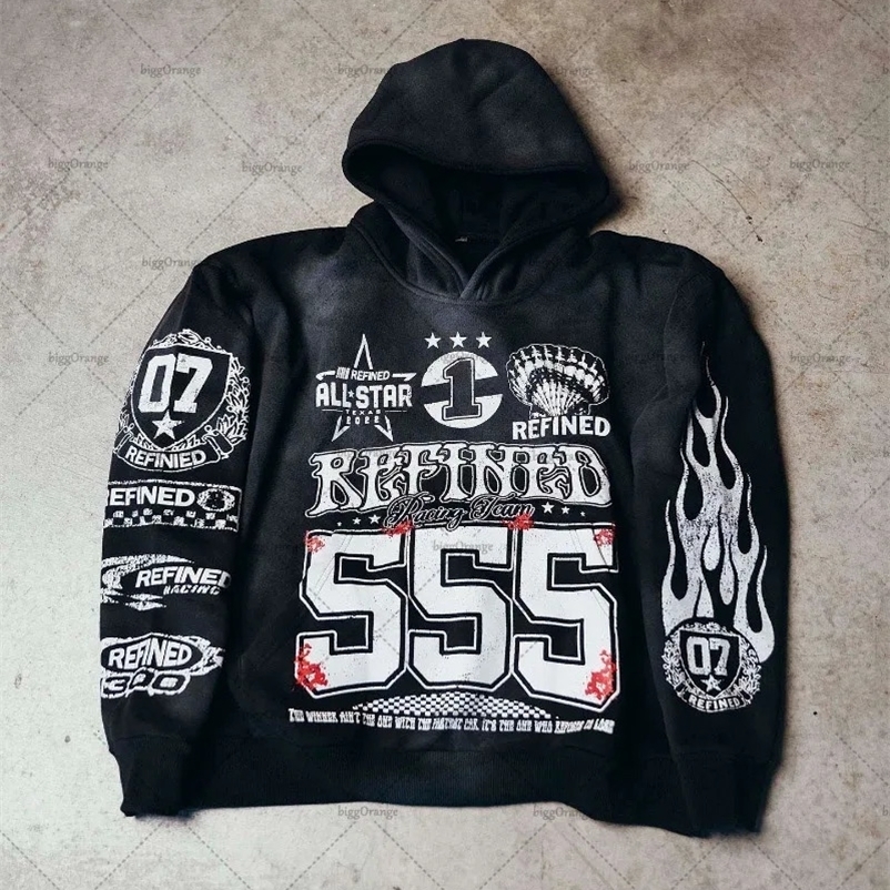 Mens Hoodies Sweatshirts Y2K high street clothing oversized pullover sweatshirt mens spring and autumn fashion loose versatile hoodie 231218