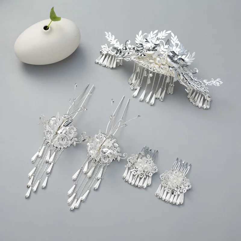 The Miao Nationty Hairpin Comb Chinese Headpiece Vintage Girls Party Tiaras Hair Clips Silver Color Personty Hair Jewelry L2509289RJZ