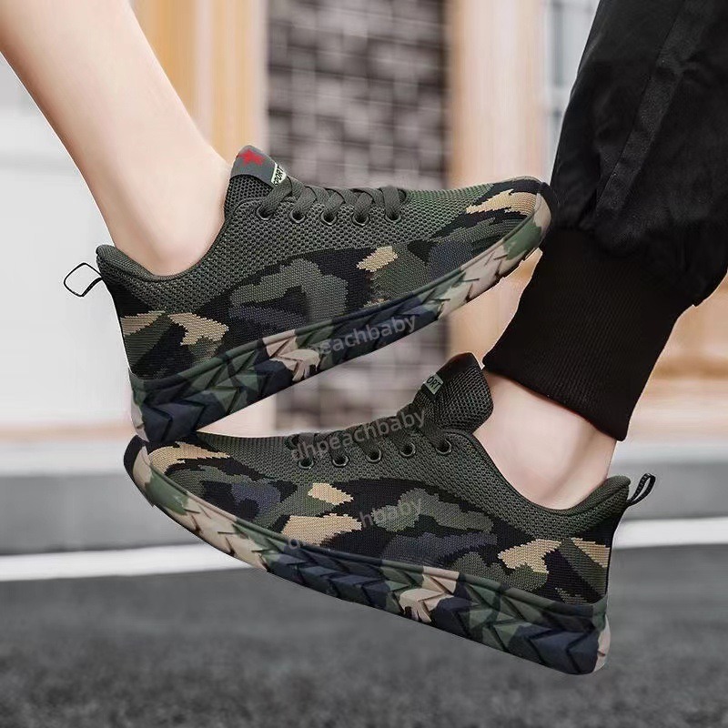 Men's Camo Casual Sneakers Light Durable with Airy for Runners Running Breathable Shoes Youth Soft Sole Lightweight Non-slip Sports Shoes