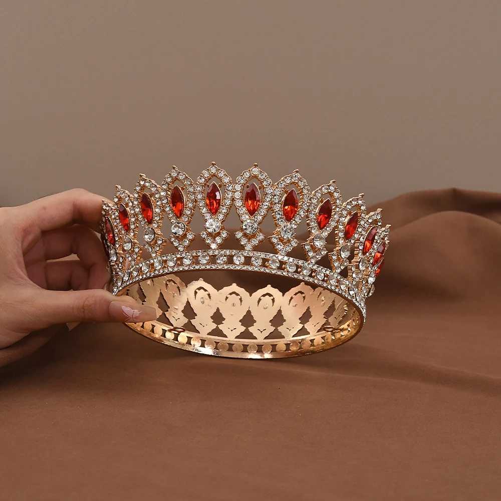 Vintage Crystal Crown Baroque Marquise Rhinestone Tiara Round Diadem Bridal Wedding Headdress Hair Jewelry cessories L250928IXAS