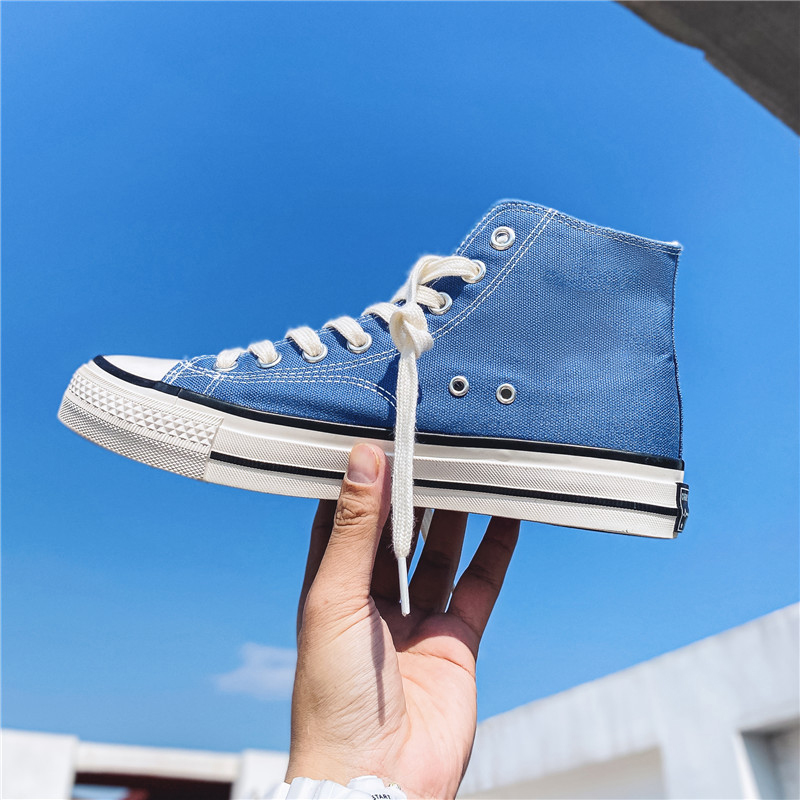 Designer shoesfabric shoes for men and women high cut and shiny oil retro Korean version versatile student fabric shoes, trendy shoes for men