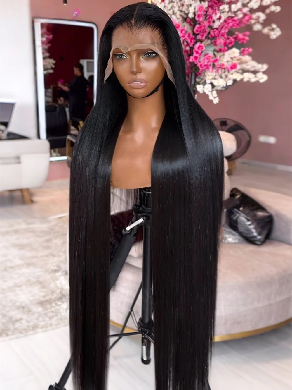 250 300 Density 13x4 13x6 Bone Straight HD Transparent Lace Front Human Hair Wig 30 40 Inch Pre Plucked Lace Frontal Wigs Synthetic