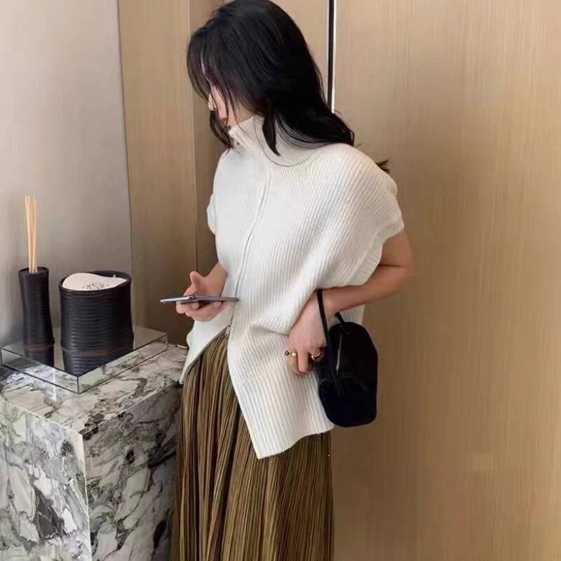 chongsukei Niche Letter Pen Holder Bag Suede Underarm Bag 90s Bag Mini Small Square Leather Hand Cylindrical Pen