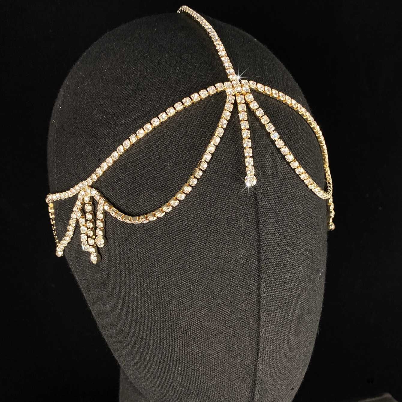 1pc Fashion Bridal Wedding tassel Forehead Chain Water Diamond Hair cessories Hair Chain L2509285Y41