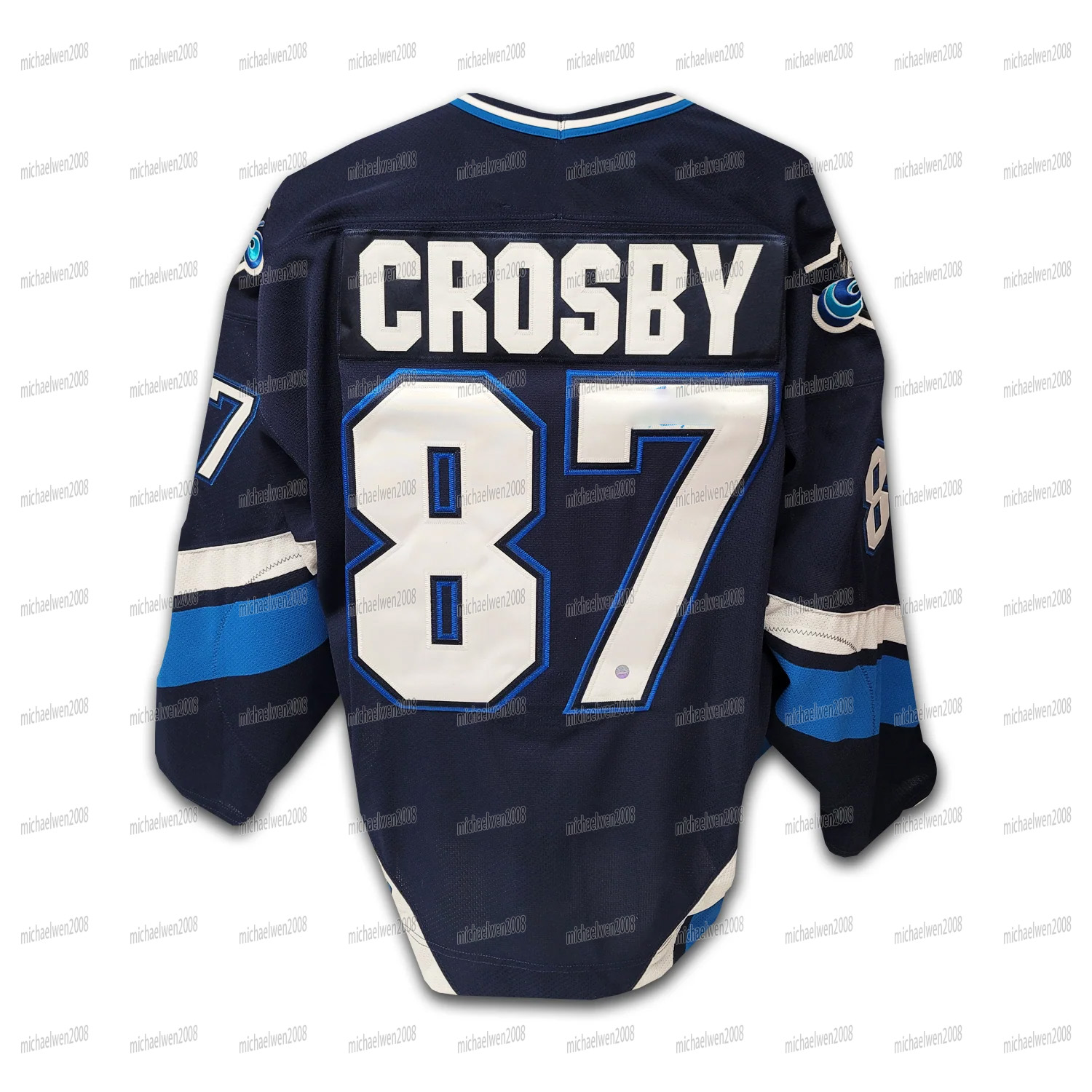 Personalized Custom Rimouski Oceanic Hockey Jersey 87 Sidney Crosby Number Embroidered Letter Number Design Polyester Men's Retro Classic Sportsw