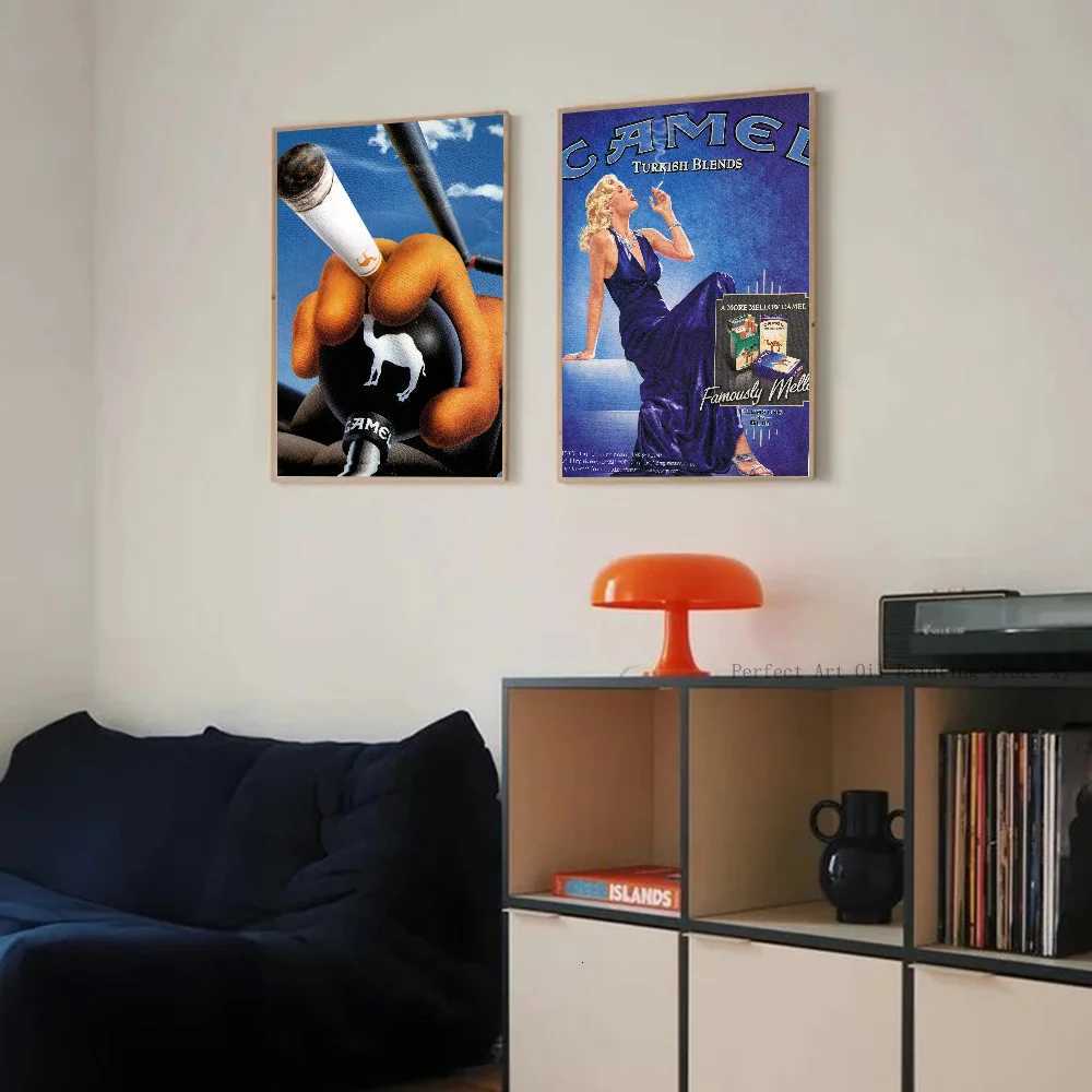 Vintage Camel Cigarettes Poster Paper Printing Home Living Room Entrance Restaurant Cafe Art Painting Decoration D250928
