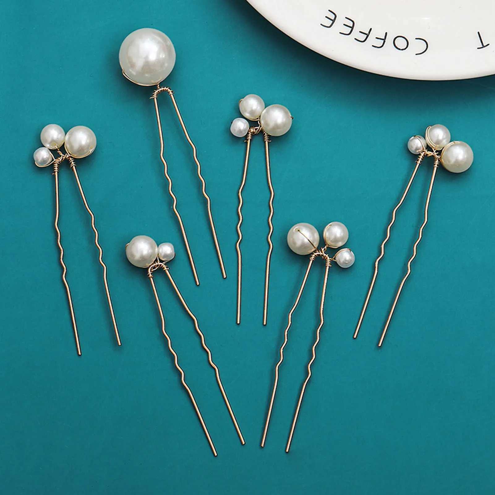 Bride Pearl Hairpin Wedding Hair cessories Golden Alloy Ushaped Hair Clip Beauty Lady Engagement Headpiece Retro Jewelry L250928DO8Y