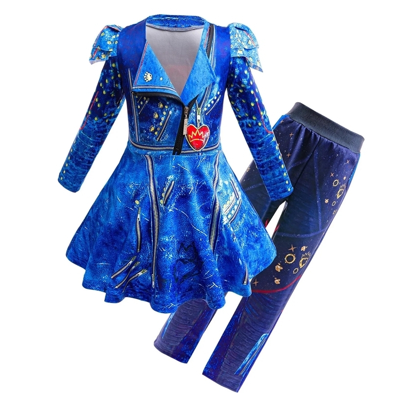 Kids Red Costume Girls Short Sleeves Jacket Top Flared Pants Wig Princess Dress Up 6-14Y 250624CJ