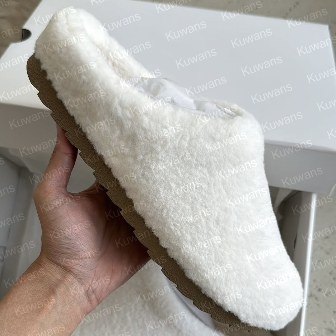 Women Sherpa Recovery Slippers Fur Slides Furry Designer Mules Fall Winter Homewear Slide Men Footwear Luxury Comfortable Fuzzy Flip Flop Fluffy Wool