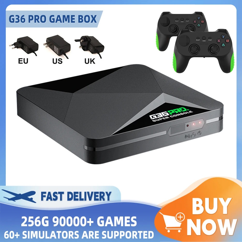 G36 Pro Retro Video Game Console Super Console with 90,000+ Video Games for PS1/GBA/MD/CPS/PSP with Gamepad Kids Gift Game Boxes